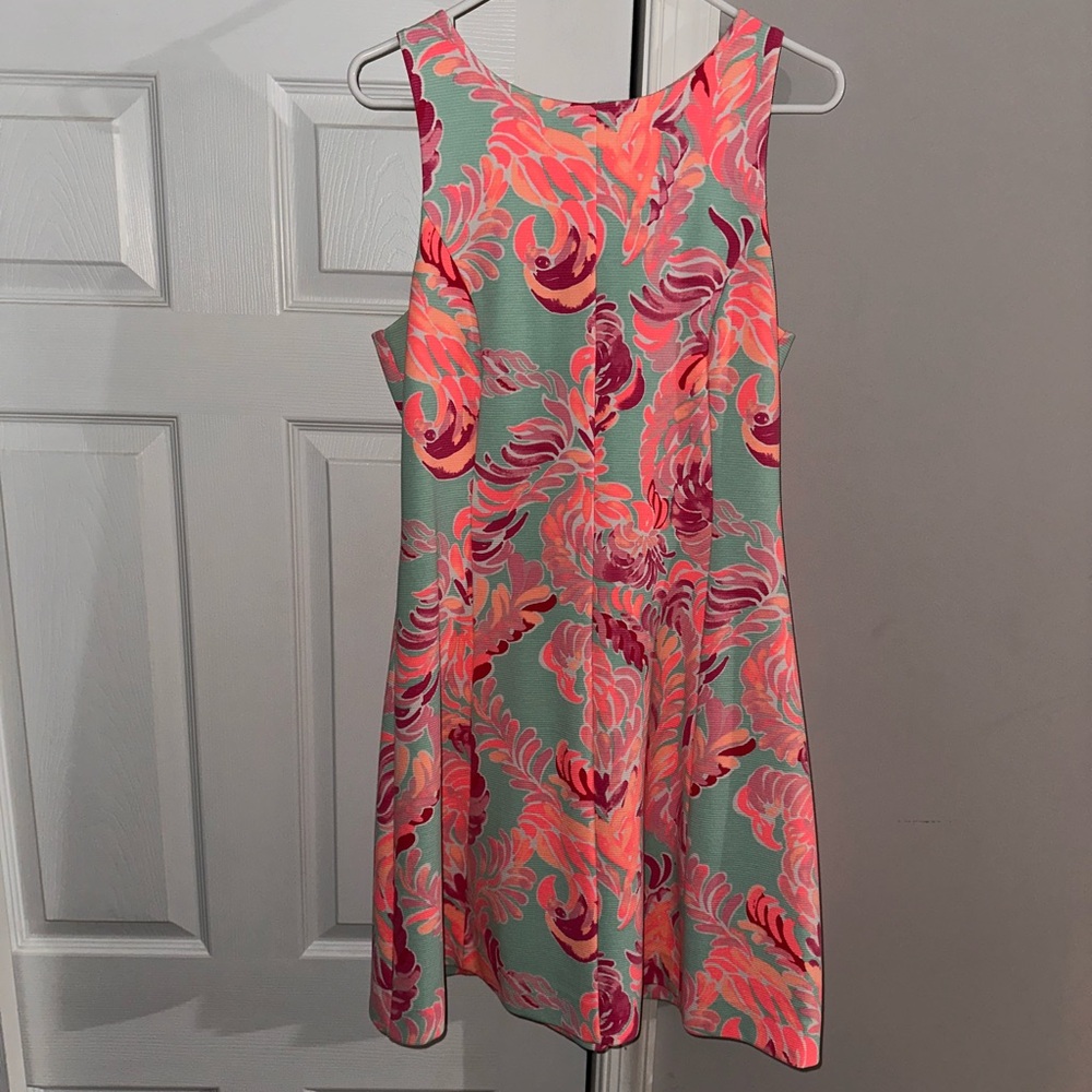 Lilly Pulitzer Womens Love Birds Cove Dress Fit And Flare Pink Sleeveless